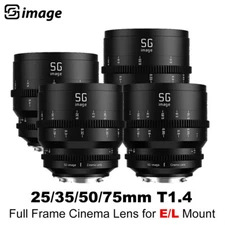 SGimage 25mm 35m 50mm 75mm T1.4 Full Frame Cinema Lens for Sony E/L-Mount Camera