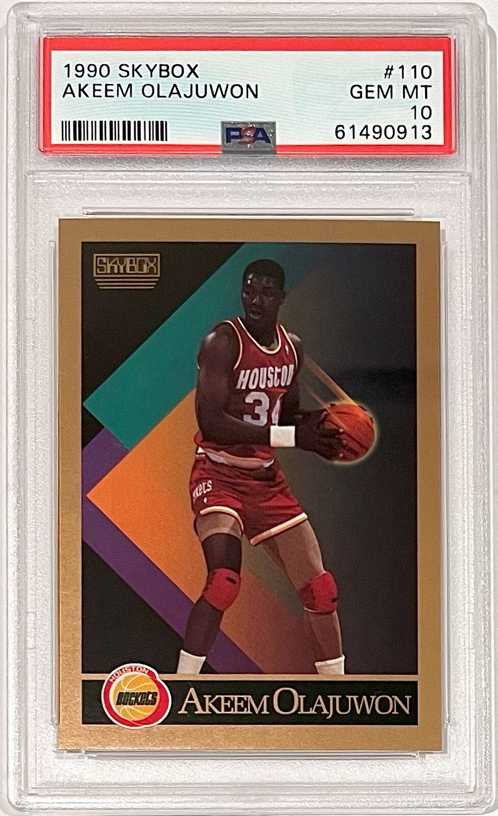 1990 Skybox #110 Hakeem “The Dream” Olajuwon PSA 10 Gem Mint Low Pop