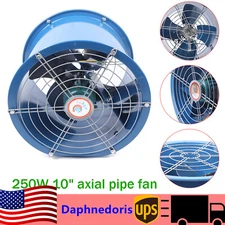 10" Axial Fan Cylinder Pipe Spray Booth Paint Fumes Exhaust Fan 2000m³/H 250W