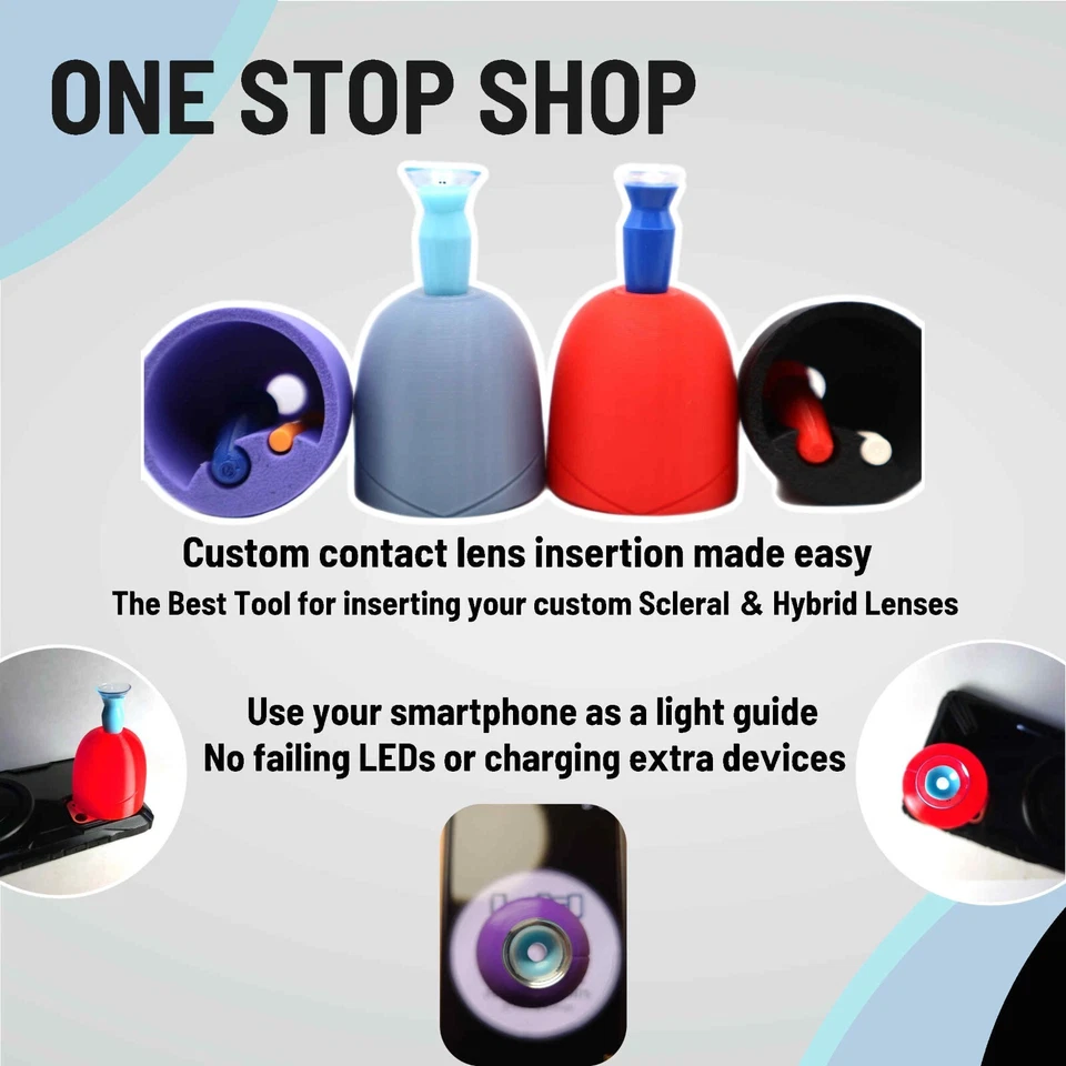 Dispositivo de inserción de muelle domo lente escleral impresiones de punto focal (paquete de 2) lente escleral Foto 2 de 4