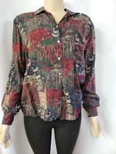 Lagenlook COTTAGECORE Italian Womens Buttons Shirt IT 44 US 10 Multicolor #C