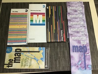 NYC Manhattan MTA Bus Subway Maps Lot Of 10 2000s