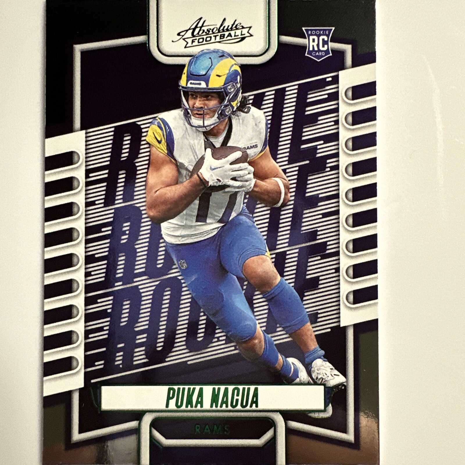 PUKA NACUA 2023 Panini Absolute Green Foil Parallel Rookie #189 Rams