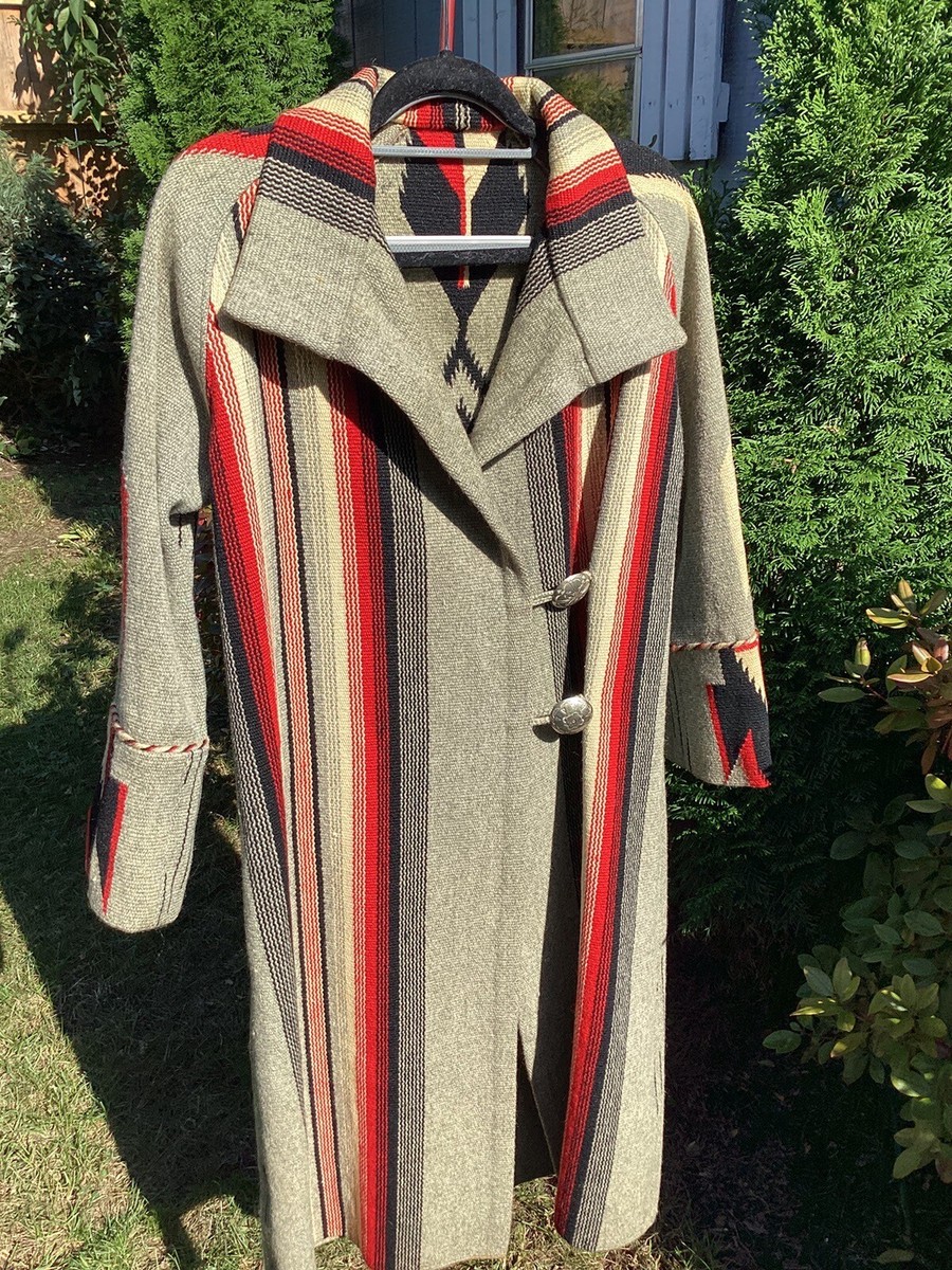 コ*ン様 Pendleton チマヨ柄 コート Chimayo Blanket Coat 1930s Native American Granscraft Duster XXL