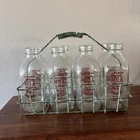Vintage Metal Milk Bottle Caddy Holds 8 Bottles Sold State Of Maine Glass