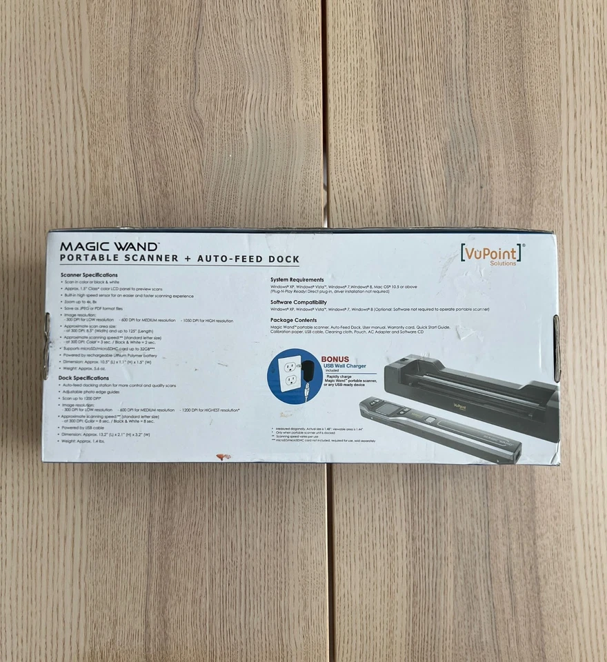 VuPoint Magic Wand Portable Handheld Scanner Auto Feed Dock PDSDK-ST470PE-VP - Image 3 of 3