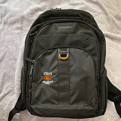 Tito s Vodka Everki EKP116 Laptop Backpack 15.6 in Black/Orange Nylon Padded