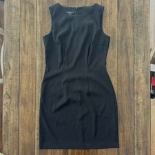 AGB Black Sheath Dress Size 6 Sleeveless Career Stretch Knee Length