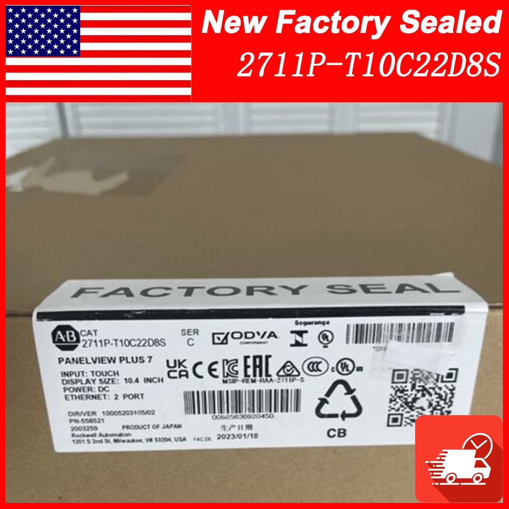 2022-2023 AB 2711P-T10C22D8S PanelView Plus 7 Color Touch 10" New Factory Sealed