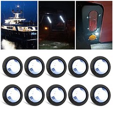 10PCS Sealed Waterproof 3/4" Mini Round Clearance LED Front Colored Lens White