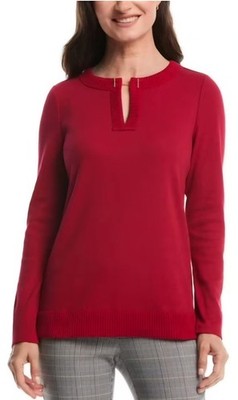 Brand New Rafaella Women's V-Neck Top MED. RIO RED 