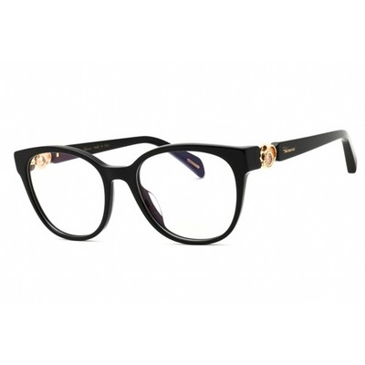 Chopard Women's Eyeglasses Shiny Black Acetate Round Full Rim Frame VCH356S 0700
