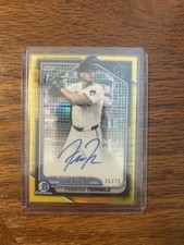 2024 Bowman Draft Chrome Fenwick Trimble Auto Yellow Refractor /75
