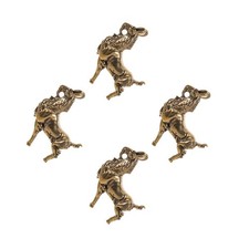 Set of 4 Ornements De Chef Statue Chèvre Du Zodiaque Chinois Laiton