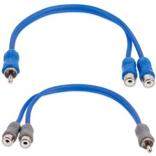 XIN2F 1 Male to 2 Female Y-Adapter N-Series RCA Audio Interconnect Cables 2-pack