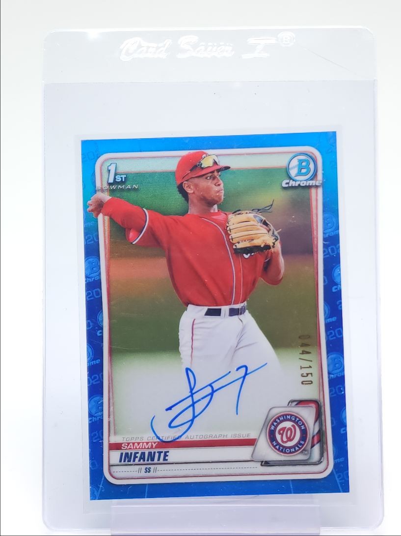 SAMMY INFANTE 2020 BOWMAN CHROME DRAFT 1ST TRUE BLUE AUTO /150 Q2754