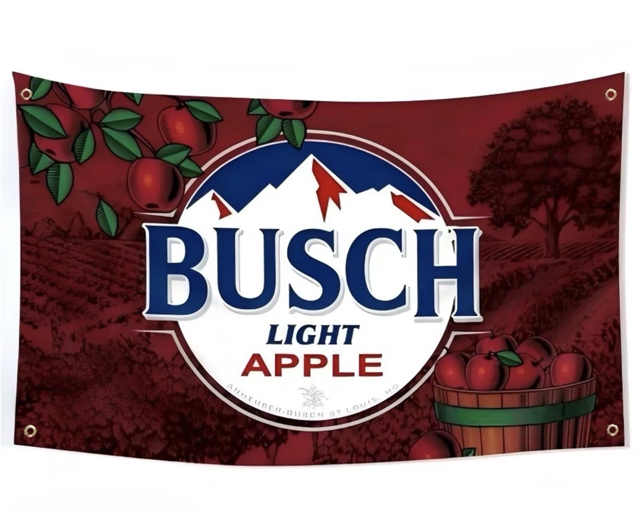 Busch Light Apple BAPPLE Flag 3x5 Feet Banner Man Cave Dorm Decor FREE ...