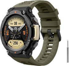 Watch Band Compatible with Amazfit T-Rex 2 Outdoor GPS Smartwatch, Soft Silicone