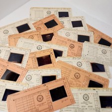 10 computer data cards orange white engineering microfiche punch cards 1960s