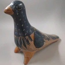 Tonala Hand Painted Mexican Pottery Brown Folk Art Figurine Vintage