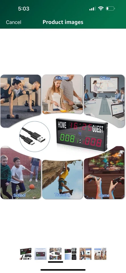 Светодиодный электронный табло Samshow 2025 цифровой счетчик с пультом дистанционного управления, Bask... - Изображение 3 из 4