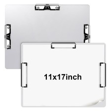 2 Pcs 11X17 Aluminum Clipboard Three Clip Tough Extra Large Clipboard 11X17 Draw