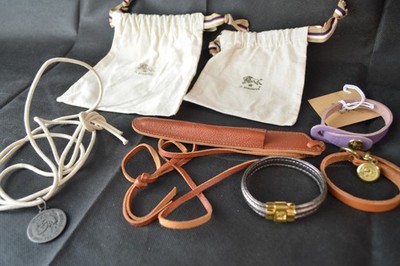 Authentisches IL BISONTE Lederarmband, Breites Band, Staubbeutel Set -G0223-4