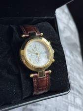 Vintage KLAUS KOBEC Chronograph Gold/brown Quartz Watch With Box And Papers