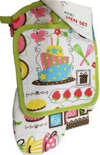 3pc Kitchen Set: 1 Pot Holder, 1 Terry Towel 1 OvenMitt, CAKE TOPPINGS, AM