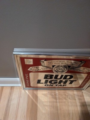 1992 24x20 Vintage Budweiser Bud Light On Tap Beer Mirror Sign | eBay