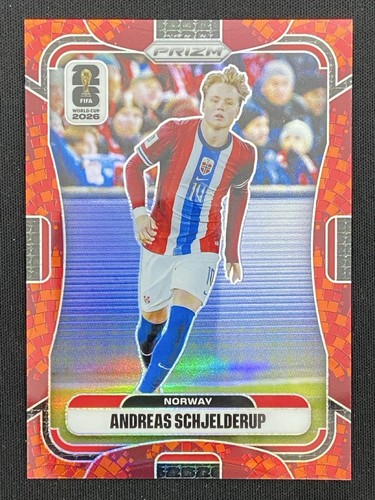 Andreas Schjelderup 2026 Panini Prizm FIFA World Cup Maple Leaf Base /86 #335