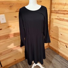 Old Navy Black Long Sleeve Fit & Flare Swing Dress Size XL