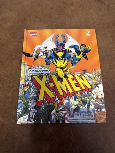 X-Men: Look and Find Book Marvel Comic Team Hard Cover Book Vintage 1992 USA