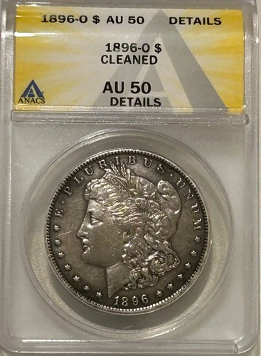 1896 O Morgan Silver Dollar ANACS AU Details Tougher Date Morgan