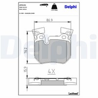 Bremsbelagsatz Scheibenbremse Delphi LP2121 FüR E93 E91 BMW 3Er Touring E90 E92