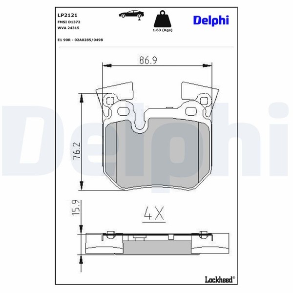 Bremsbelagsatz Scheibenbremse Delphi LP2121 FüR E93 E91 BMW 3Er Touring E90 E92-image