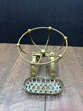 Brass Antique Bathroom Toothbrush Sponge  Soap Holder Wall Or Tub Mount