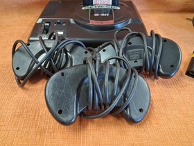 Sega Genesis 16-Bit Console with 3 Controllers & 2 Games
