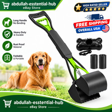 Large Dog Pooper Scooper Long Handle 32" Heavy Duty Dog Poop Scoop Yard Waste
