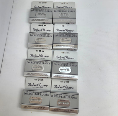 lot of 8 *20 Blades Rockwell Double-Edge Safety Razor Blades Stainless Steel