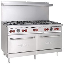 Vulcan SX60-10BP SX Series Liquid Propane 10 Burner 60" Range with 2 Standard Ov