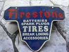 VINTAGE 1960'S FIRESTONE TIRES SERVICE PORCELAIN SIGN 12"×8"