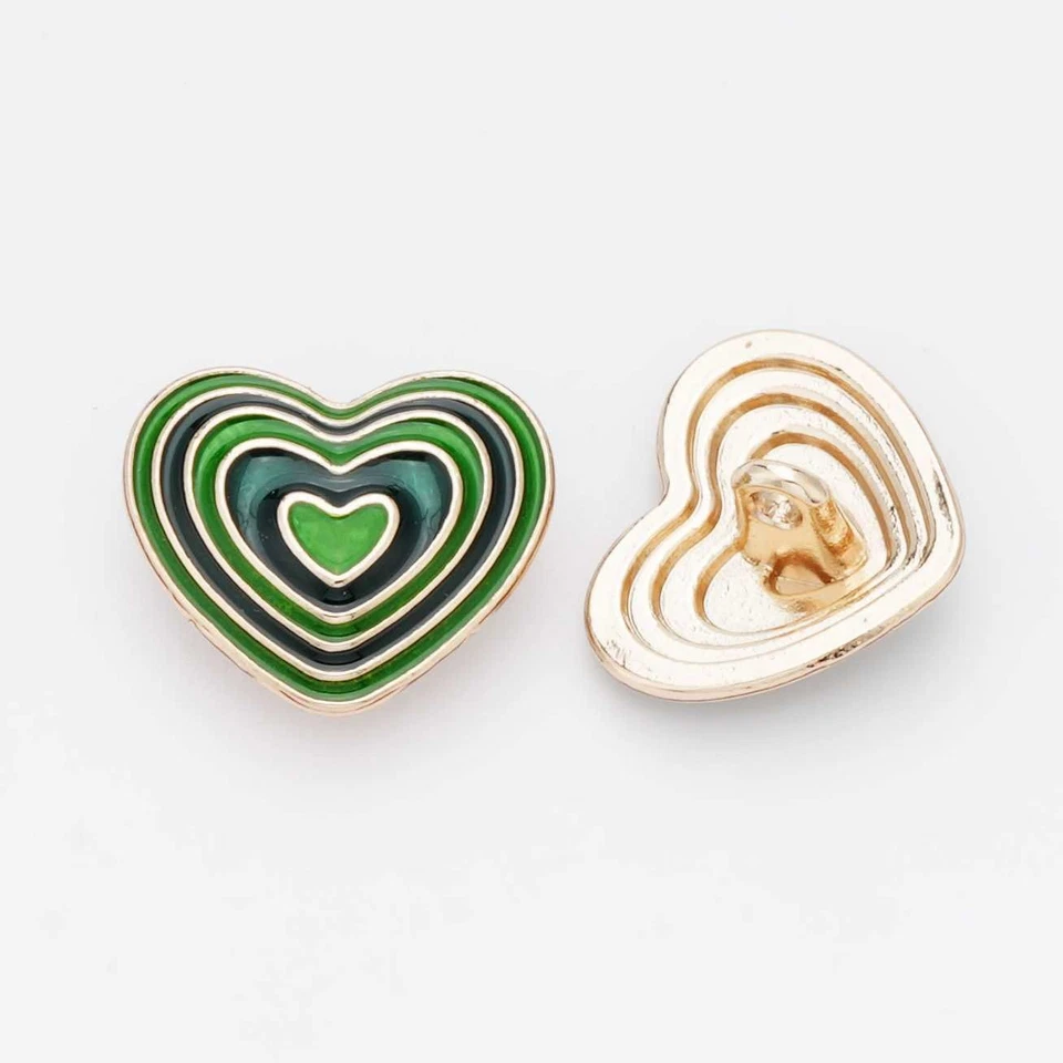 5pcs Layered Heart Buttons Enamel for Clothing DIY Sewing Scrapbooking 18/23mm - Image 4 of 4