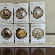 Christmas Ornaments, Set of 8, 1981-1988 Schmid Inspired by Berta Hummel