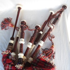 Vtg Scotland made Bagpipes W/ Case
