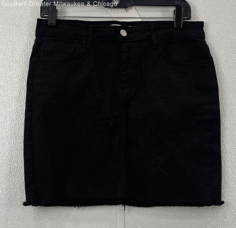 O2 Denim Black Mini Skirt Size Large