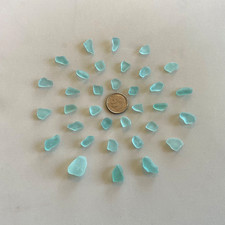 Beach Sea Glass 30 pieces Rich Aquas Genuine Surf-tumbled Mendocino CA