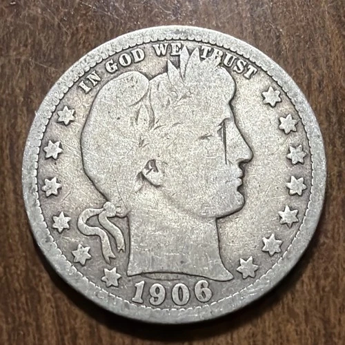 1906-O Barber Quarter — photo from the most recent tracked eBay sale
