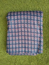 Indian Cotton Hand Block Blue Floral Dressmaking, Sewing Running Fabric 7 Yard