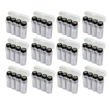12 WHITE AA AAA BATTERY BATTERY PLASTIC STORAGE CASE HOLDER BOX